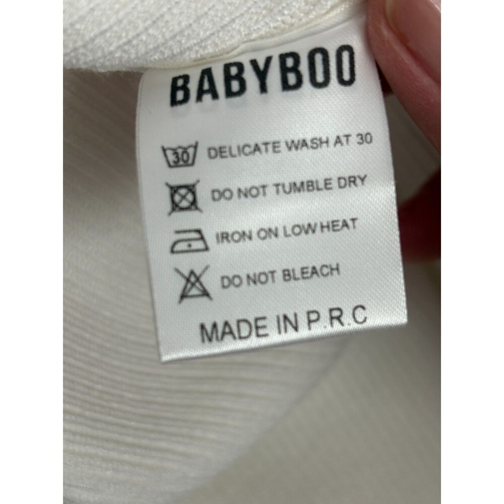 BABYBOO Angela Maxi White Knit Dress Size M Strapless Date Wedding Bridal Boho - Picture 8 of 11